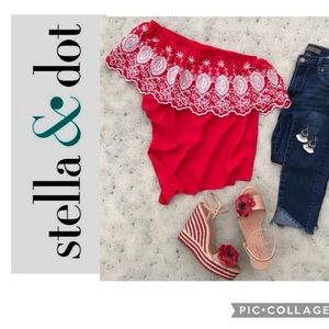 53 - Hannah off the shoulder top- embroidered